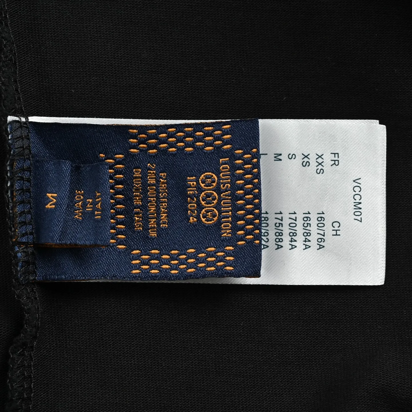 Louis Vuitton/Louis Vuitton Blue embroidered letter short sleeves